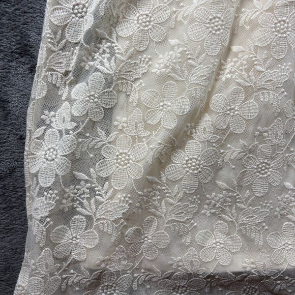 Garnet Hill Lace Tank Dress Cottagecore Fairy Romantic Wedding Ivory Sz 10 E153 - Picture 2 of 10